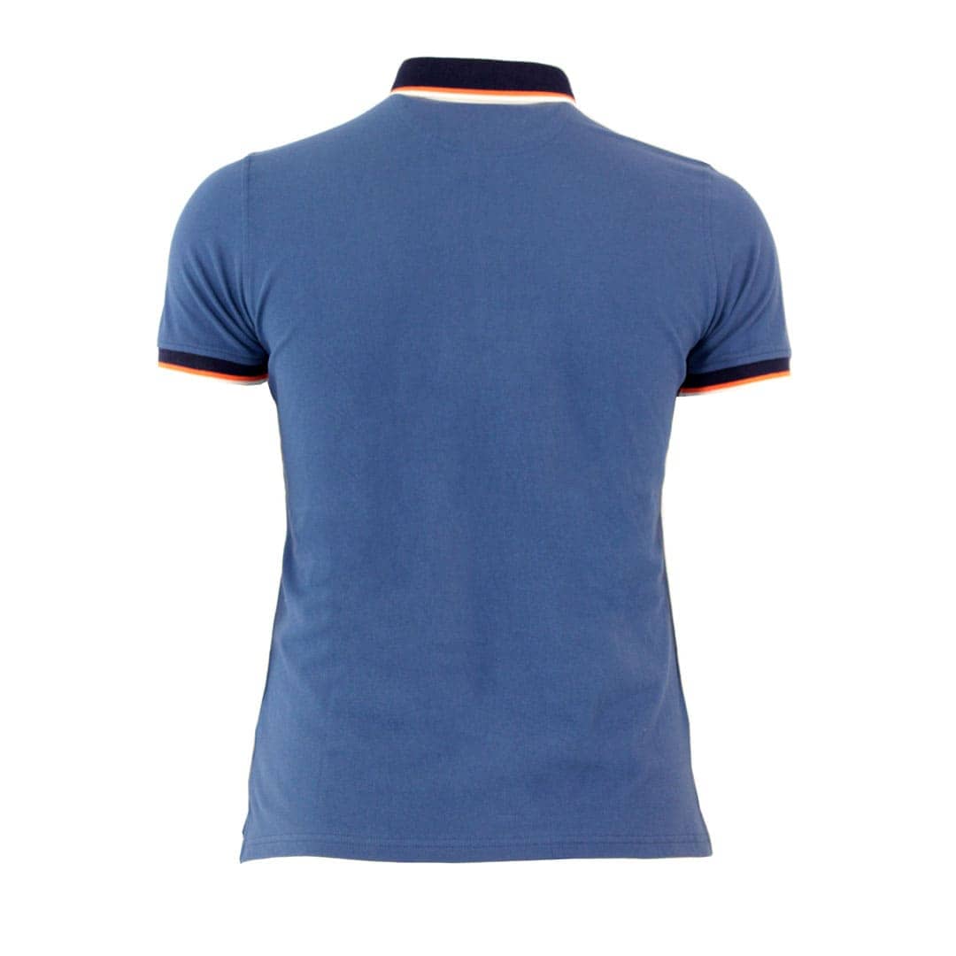Polo bleu indigo finitions contrastées - Image 4