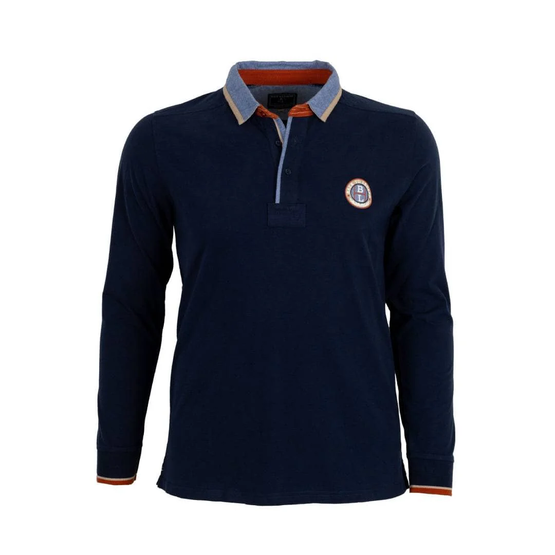 Polo bleu marine à manches longues Authentic Men's Territory
