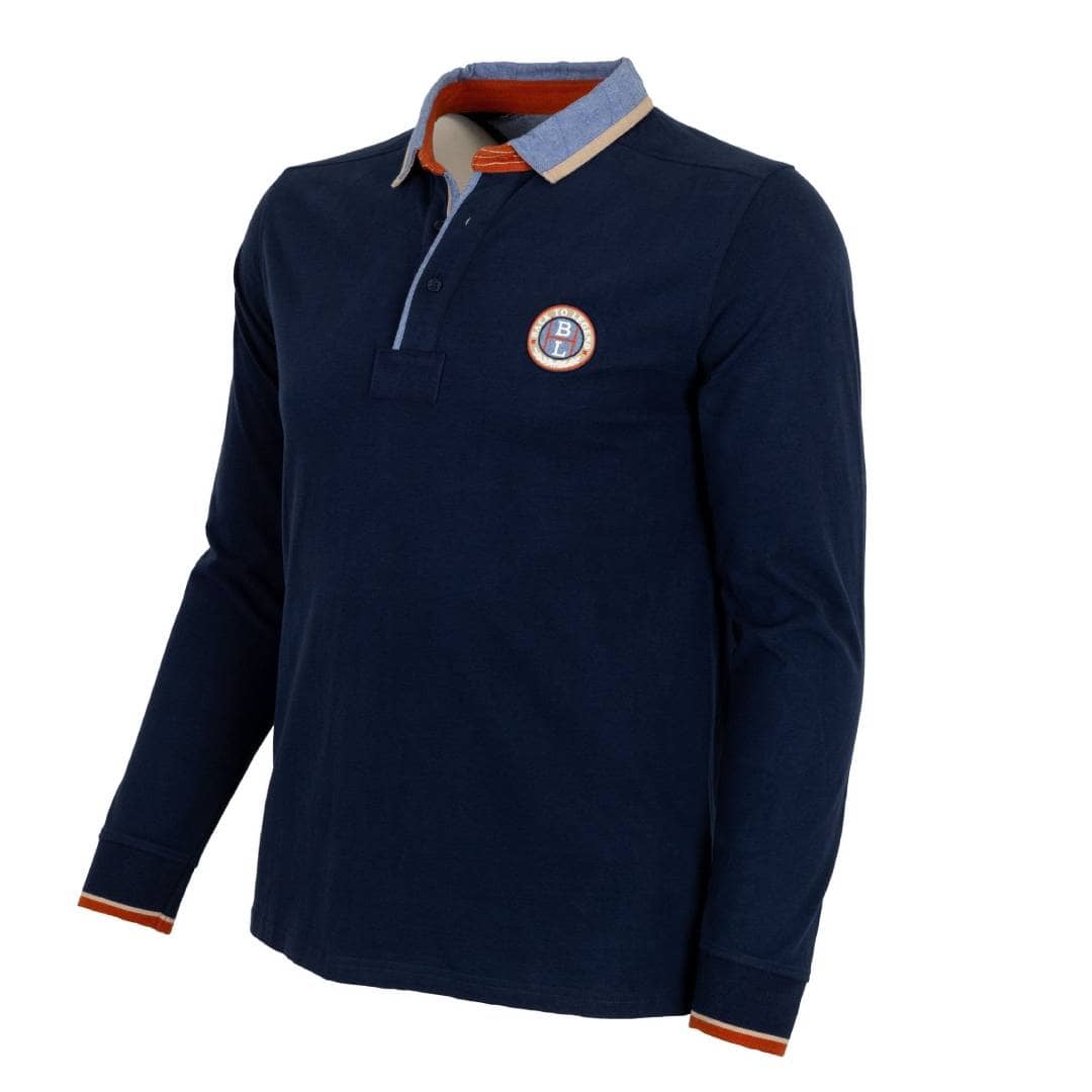 Polo bleu marine à manches longues Authentic Men's Territory - Image 3