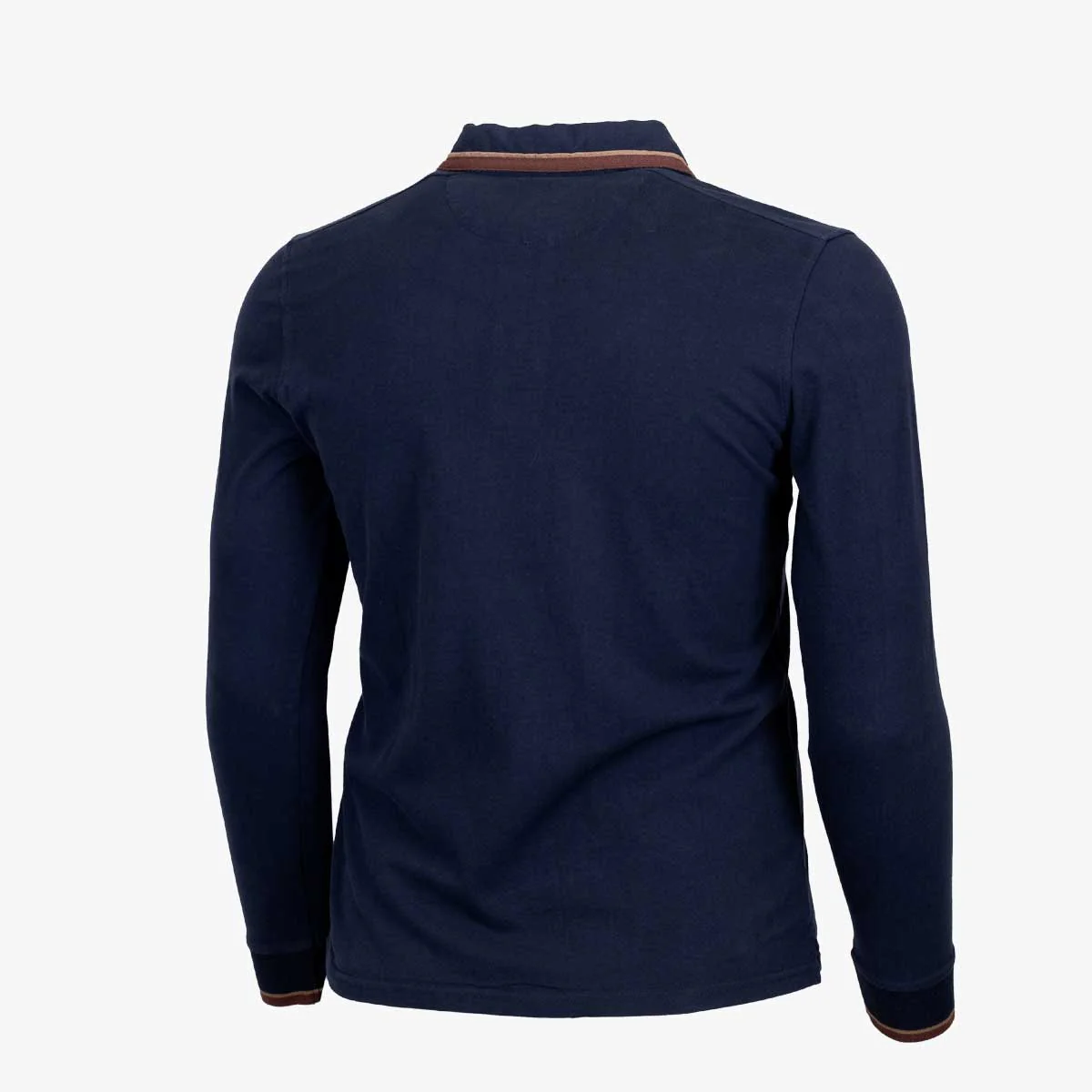 Polo bleu marine à manches longues blason BL - Image 2