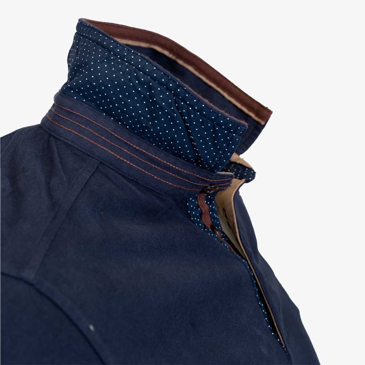 Polo bleu marine à manches longues blason BL - Image 3