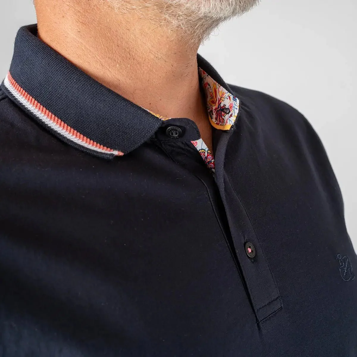 Polo bleu marine mercerisé - Image 5