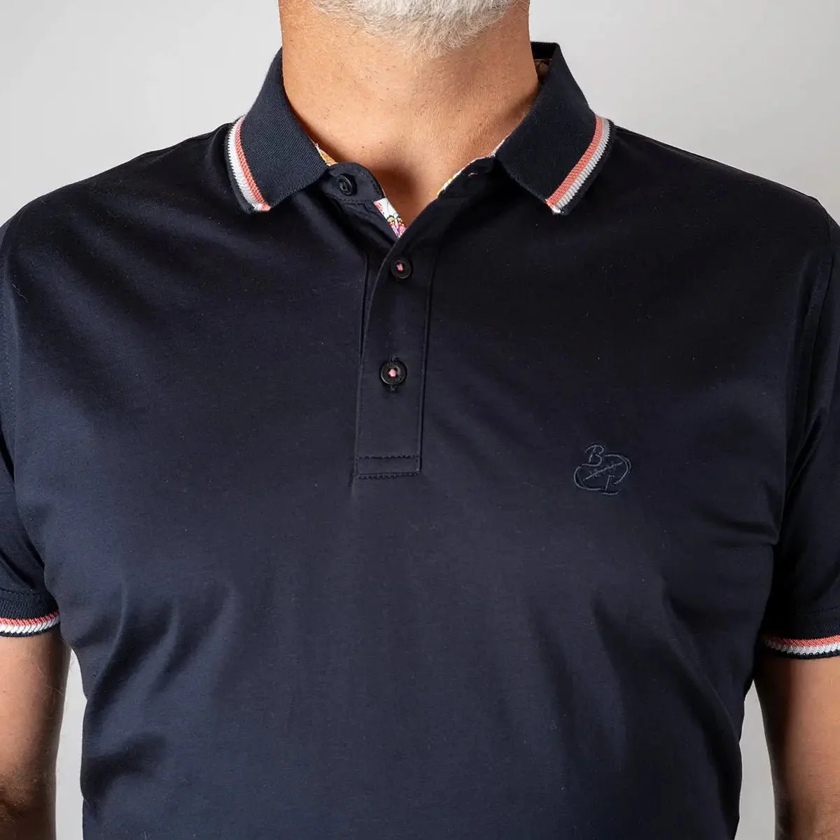 Polo bleu marine mercerisé - Image 6