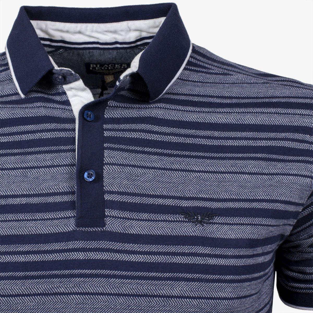 Polo bleu marine à motifs rayés - Image 3