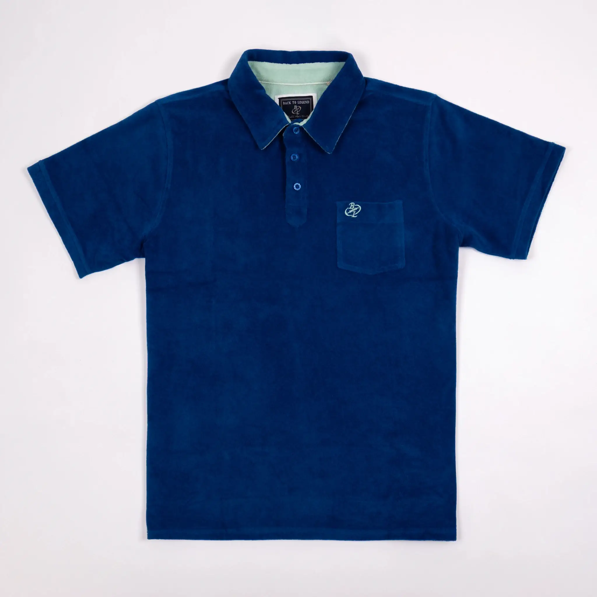 Polo bleu roi tissu éponge - Image 3