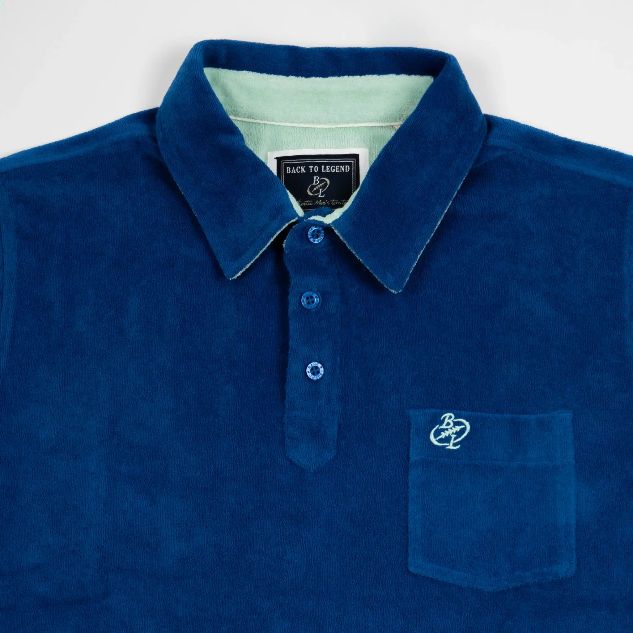 Polo bleu roi tissu éponge - Image 5