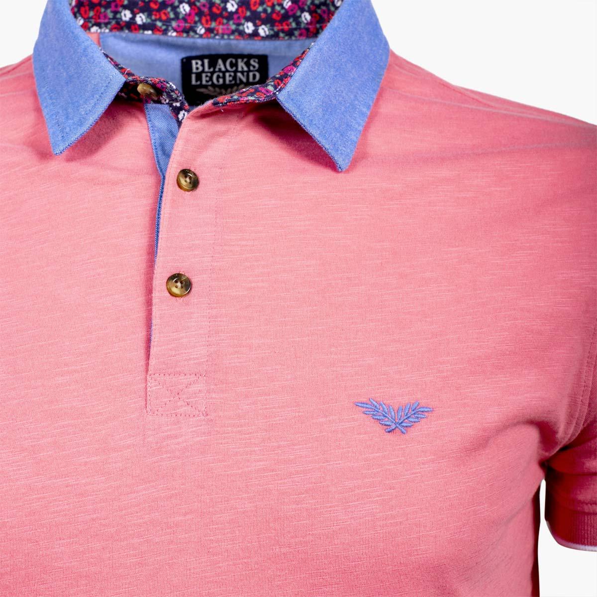 Polo rose col contrasté - Image 3
