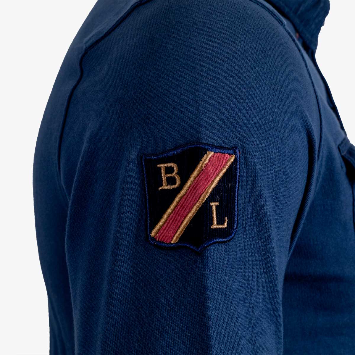 Polo bleu marine à manches longues et double poche - Image 4
