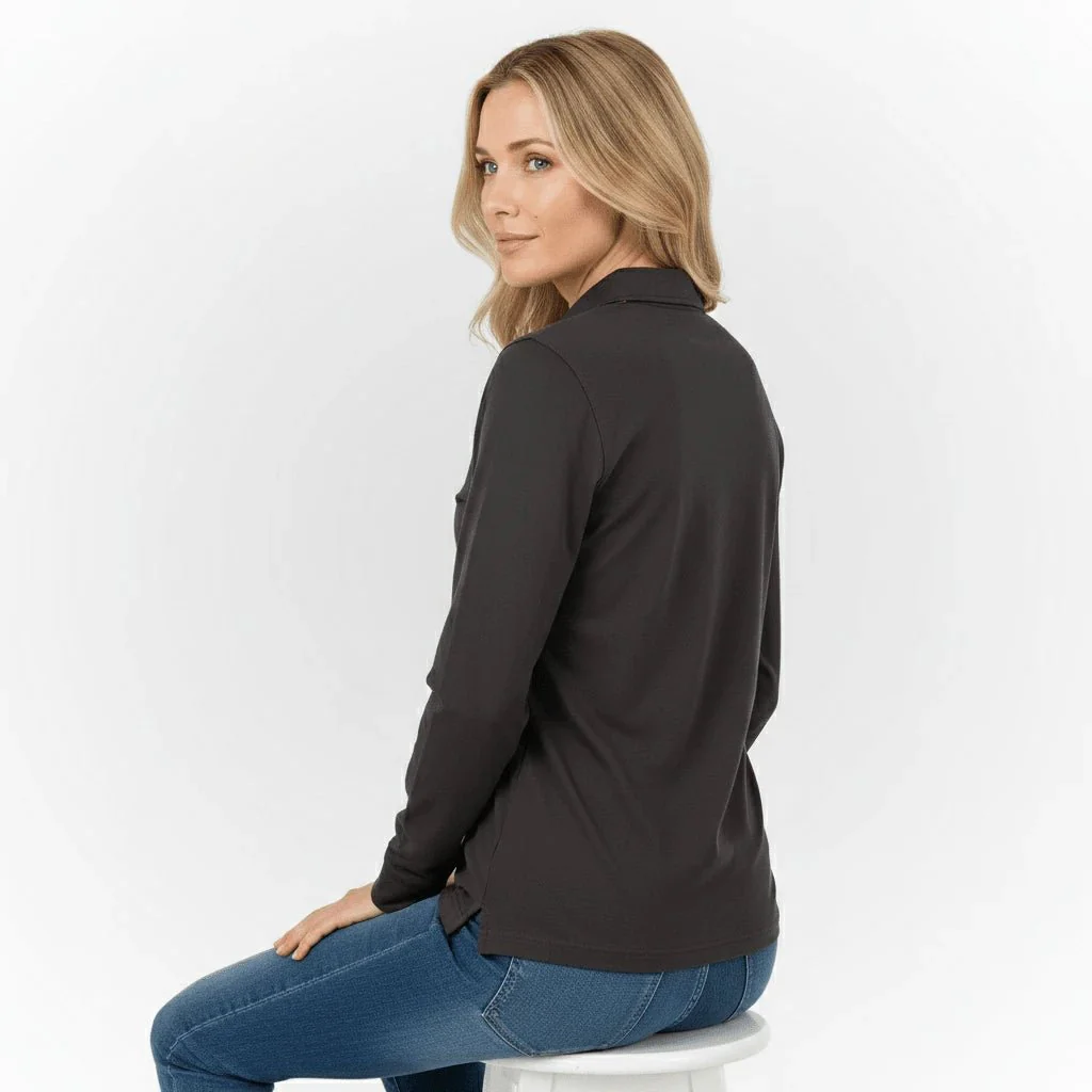 Polo femme ml noir - Image 2