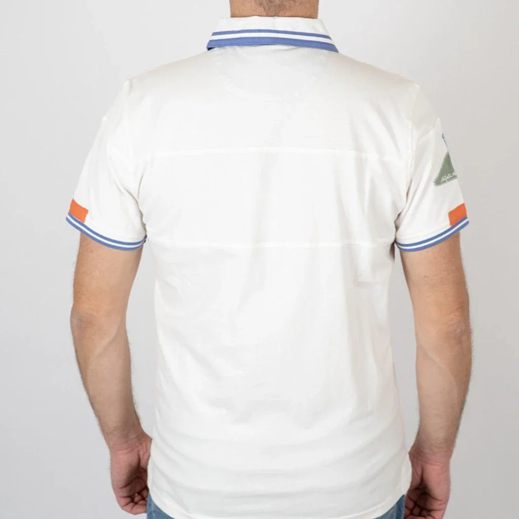 Polo jersey peau de pêche blanc n°9 - Image 4