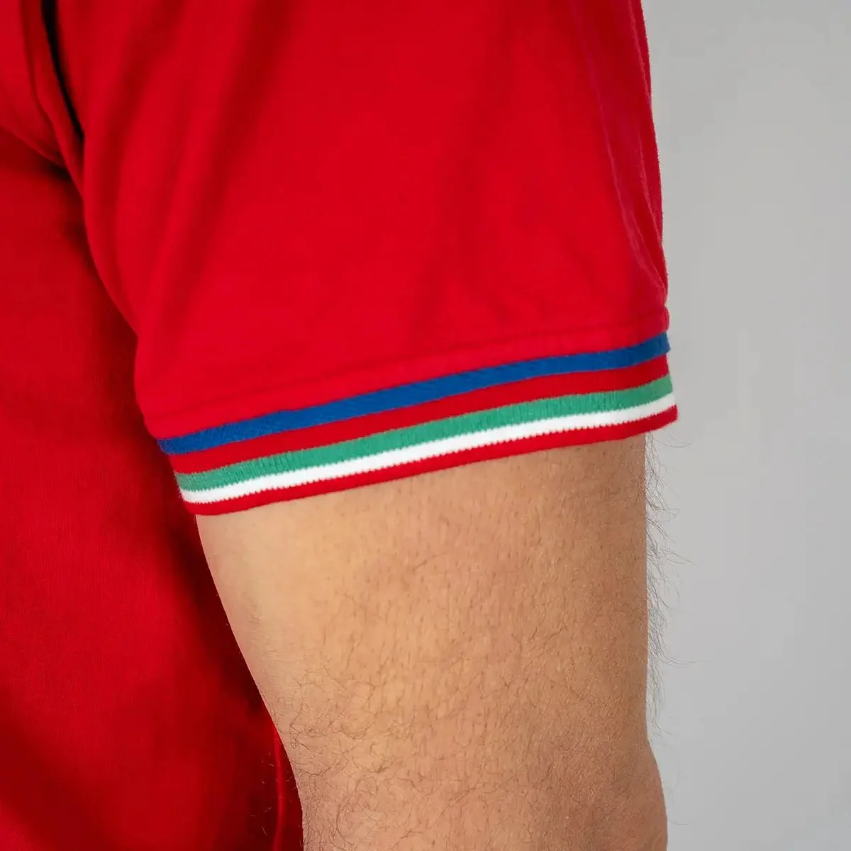 Polo jersey peau de pêche rouge - Image 4
