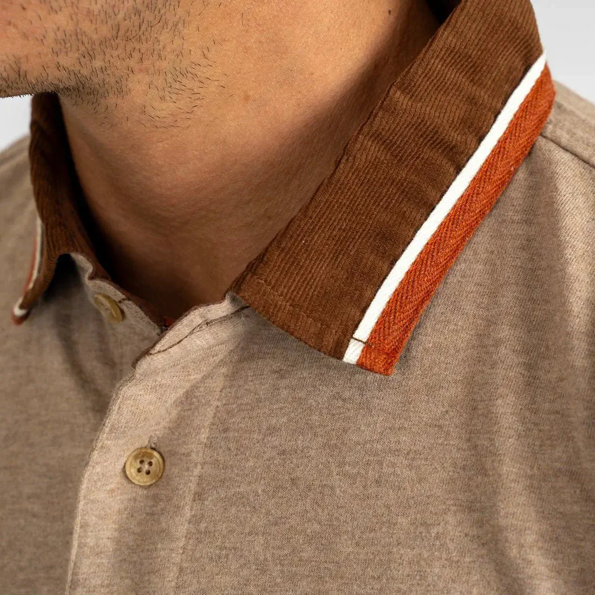 Polo manches longues Clubhouse beige chiné - Image 3