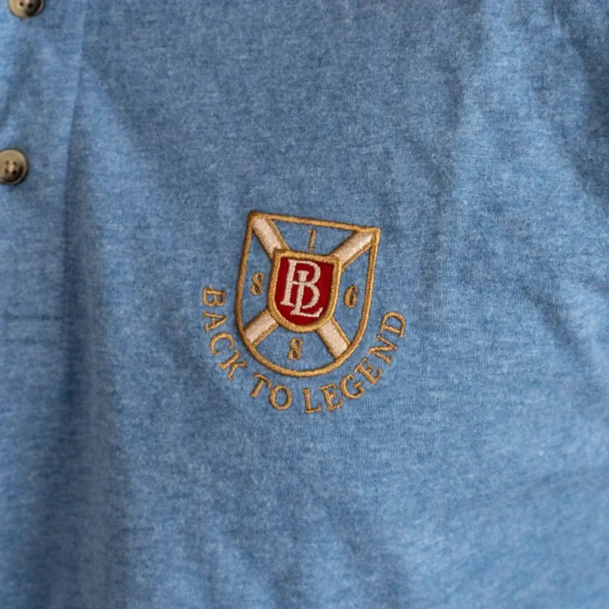 Polo manches longues Clubhouse bleu chiné - Image 3