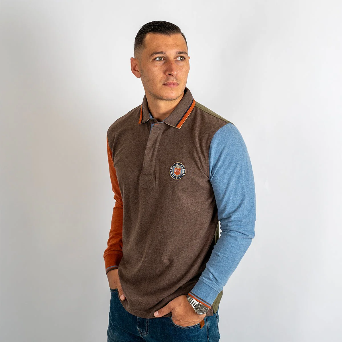 Polo manches longues Clubhouse multicolore