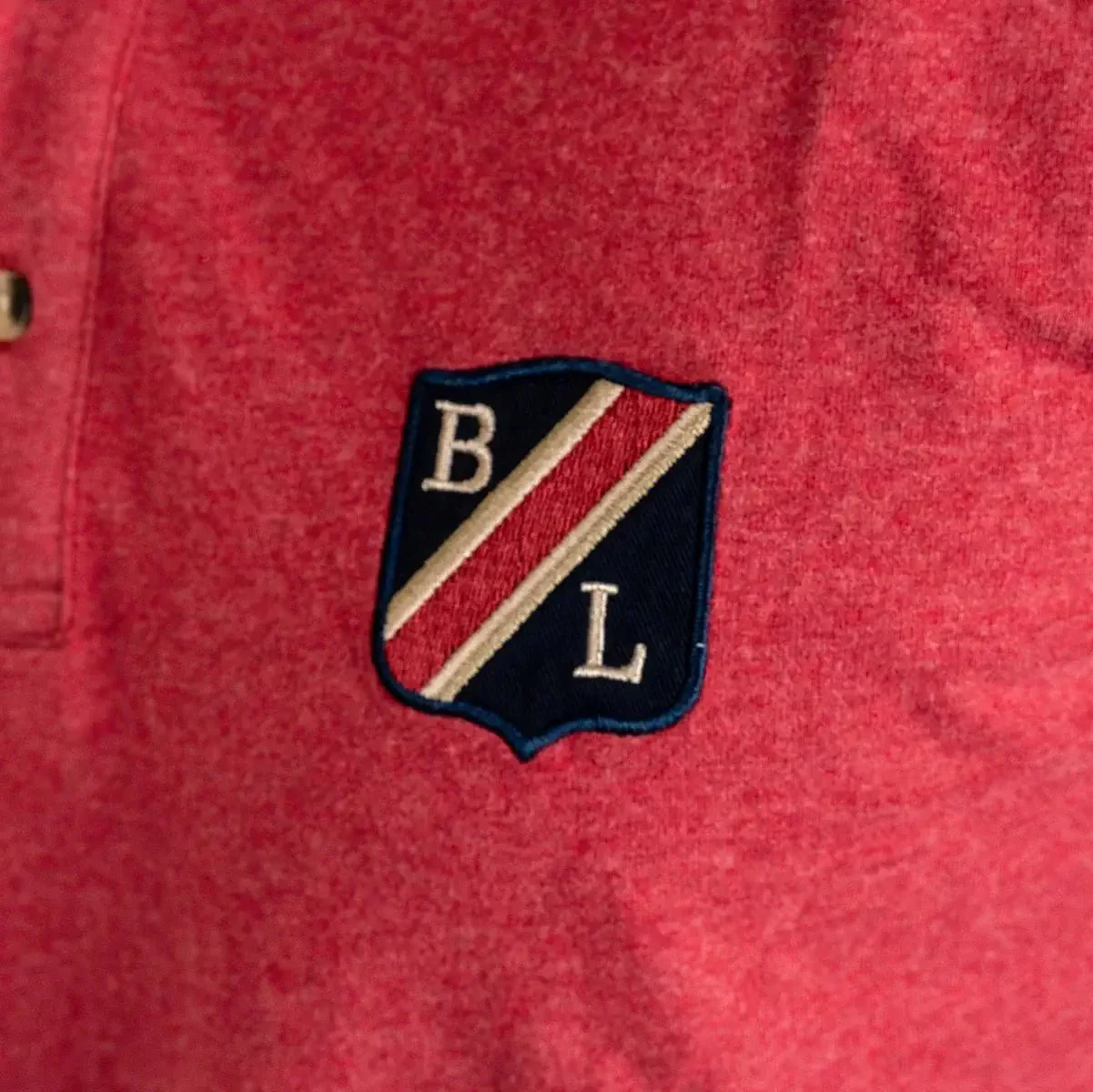 Polo manches longues Clubhouse rouge chiné - Image 3