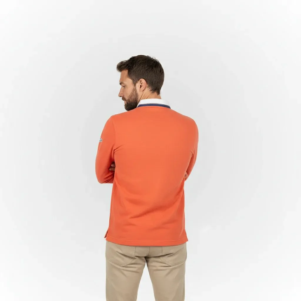 Polo ml orange jersey peau de pêche - Image 2