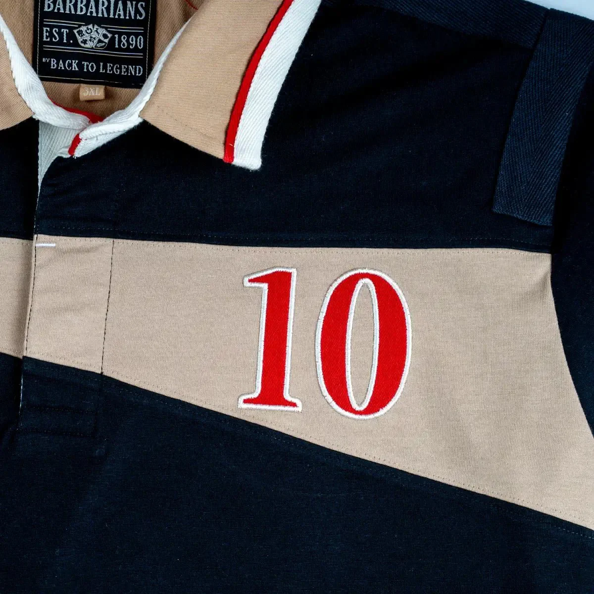 Polo manches longues noir Barbarians n°10 - Image 3