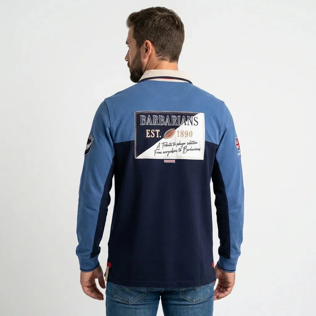 Polo manches longues tricolore multi-pays Barbarians - Image 2