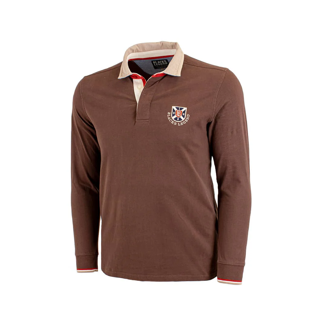 Polo marron à manches longues