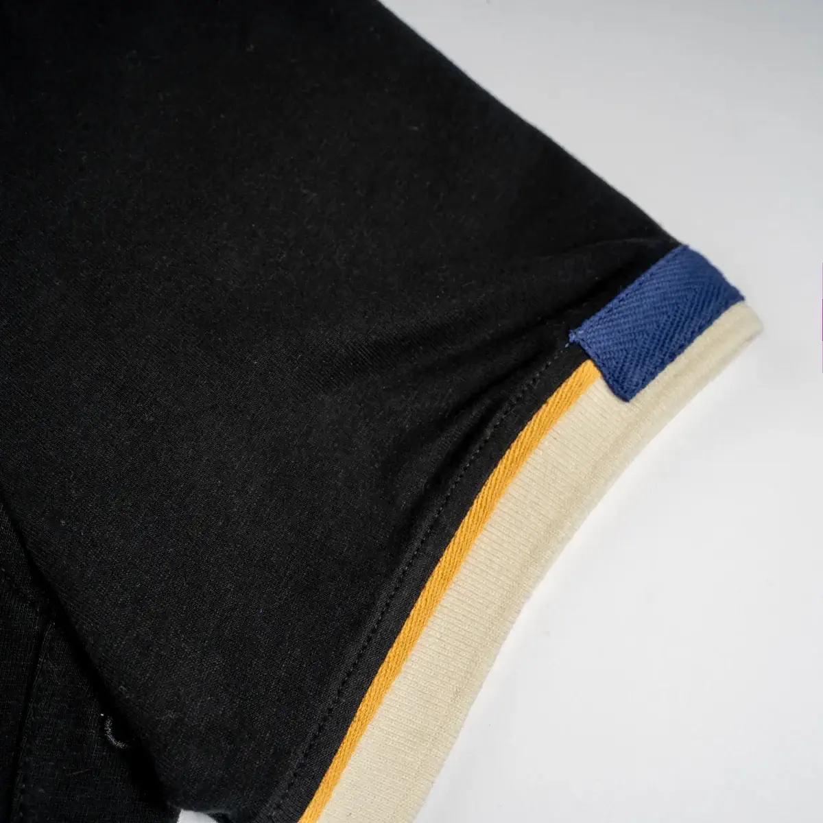 Polo noir jersey peau de pêche - Image 4