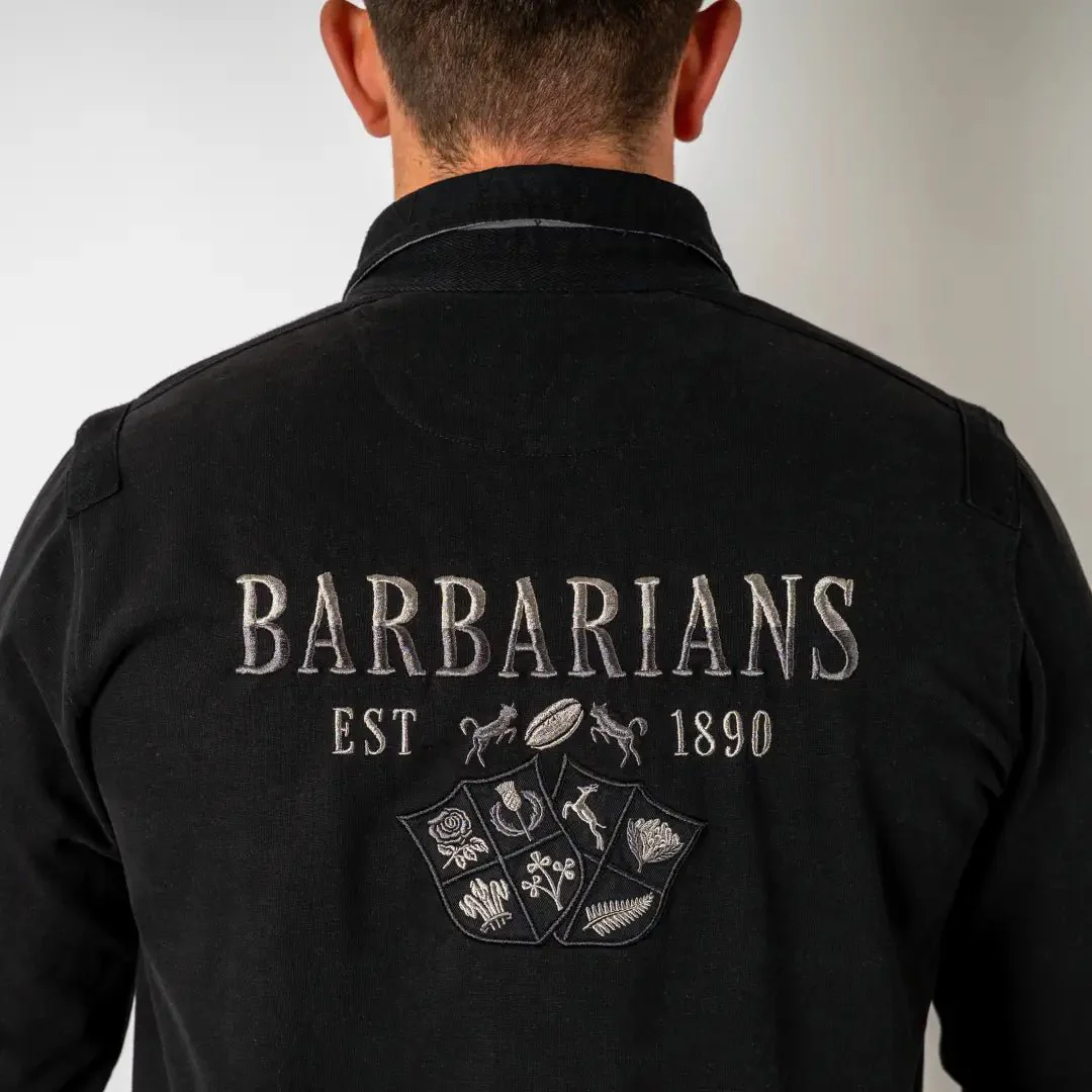 Polo noir à manches longues Barbarians multi-badge - Image 3
