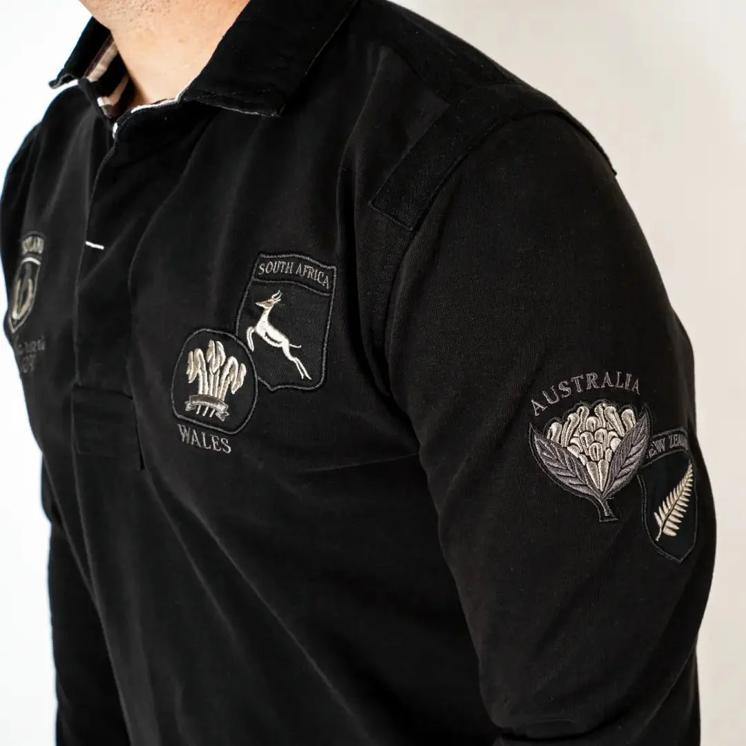 Polo noir à manches longues Barbarians multi-badge - Image 4