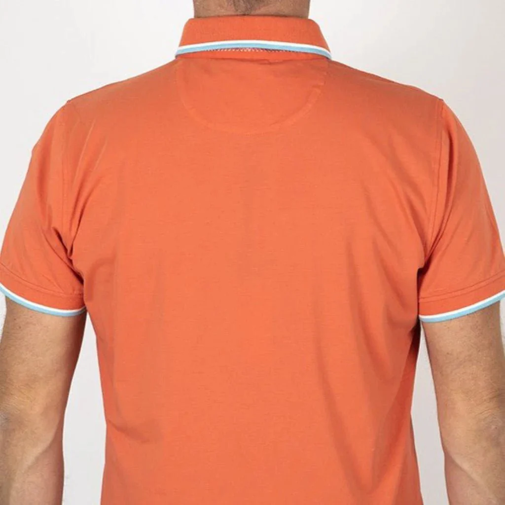 Polo orange col rayé et poche poitrine - Image 5