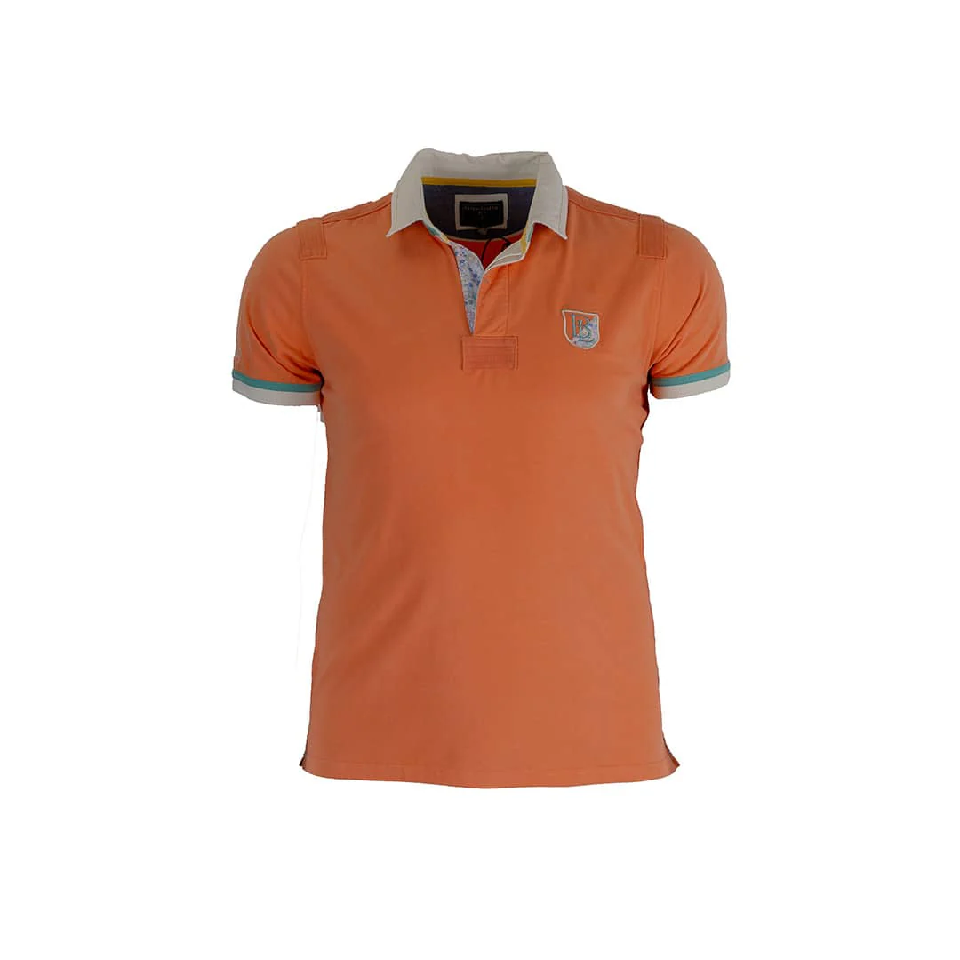 Polo orange pâle contrasté BtoL