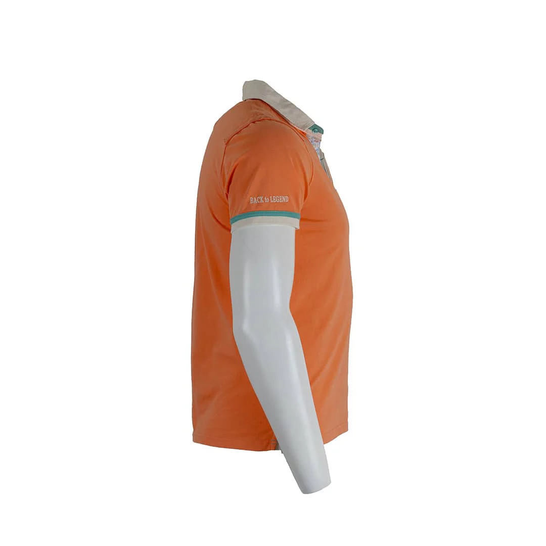 Polo orange pâle contrasté BtoL - Image 3