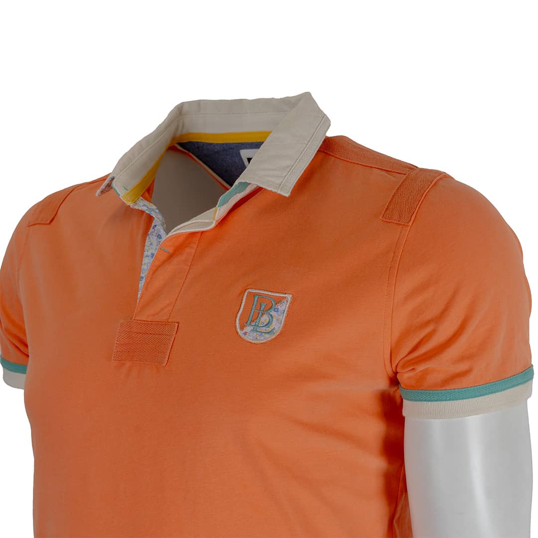 Polo orange pâle contrasté BtoL - Image 4