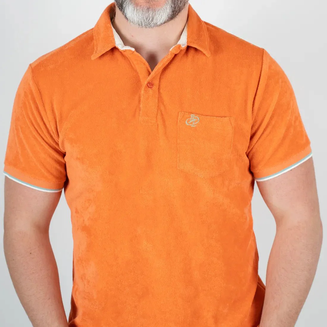 Polo orange en tissu éponge - Image 2
