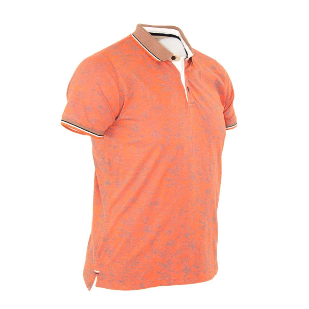 Polo orange imprimé tropical