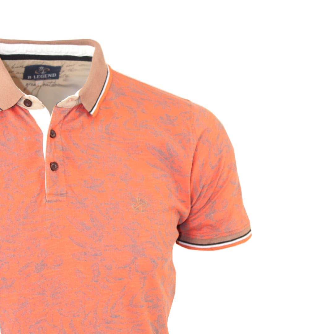 Polo orange imprimé tropical - Image 2