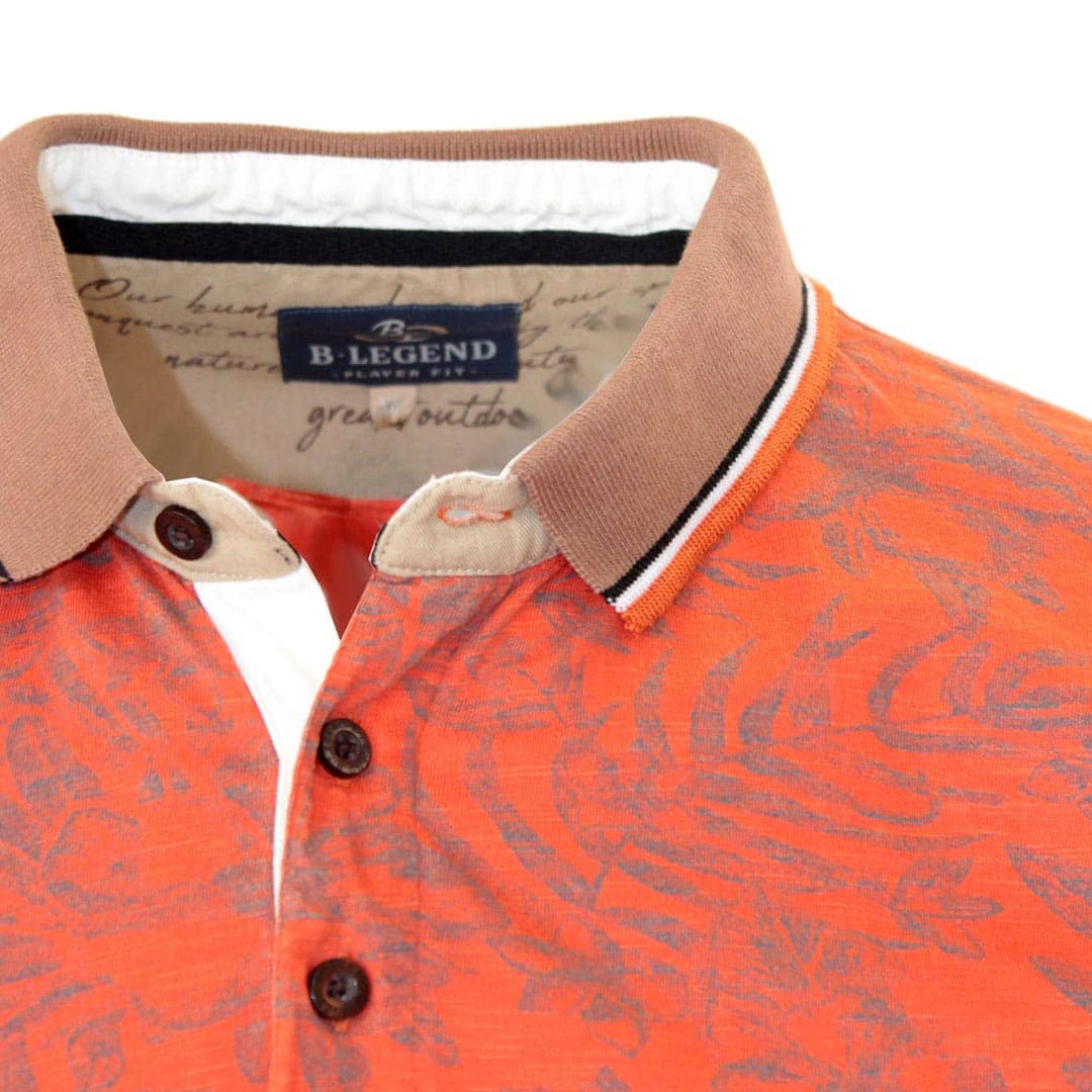 Polo orange imprimé tropical - Image 3