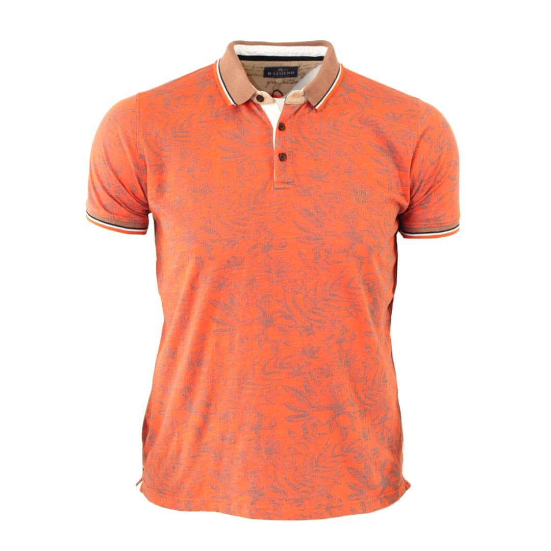 Polo orange imprimé tropical - Image 5