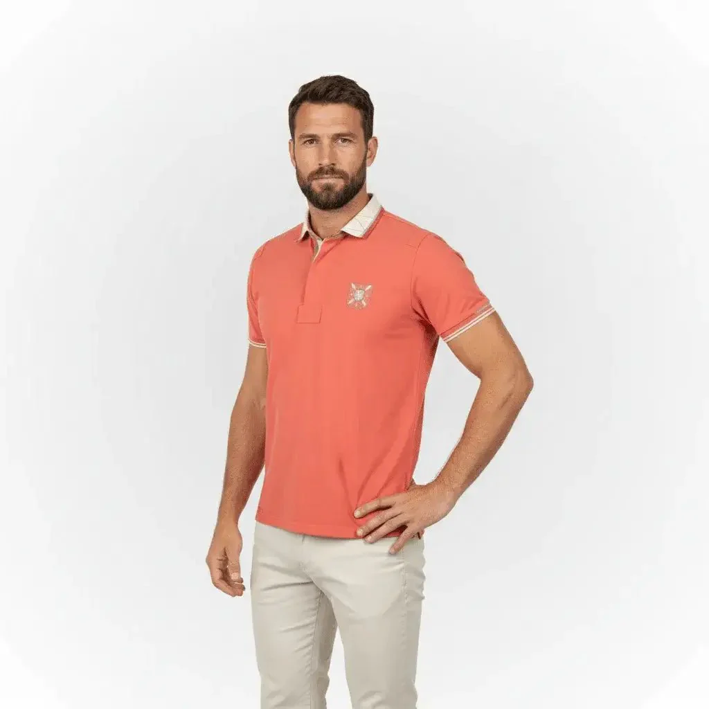 Polo rose jersey peau de pêche