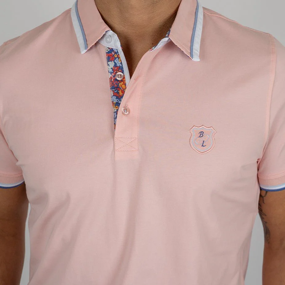 Polo rose pâle élasthanne - Image 3