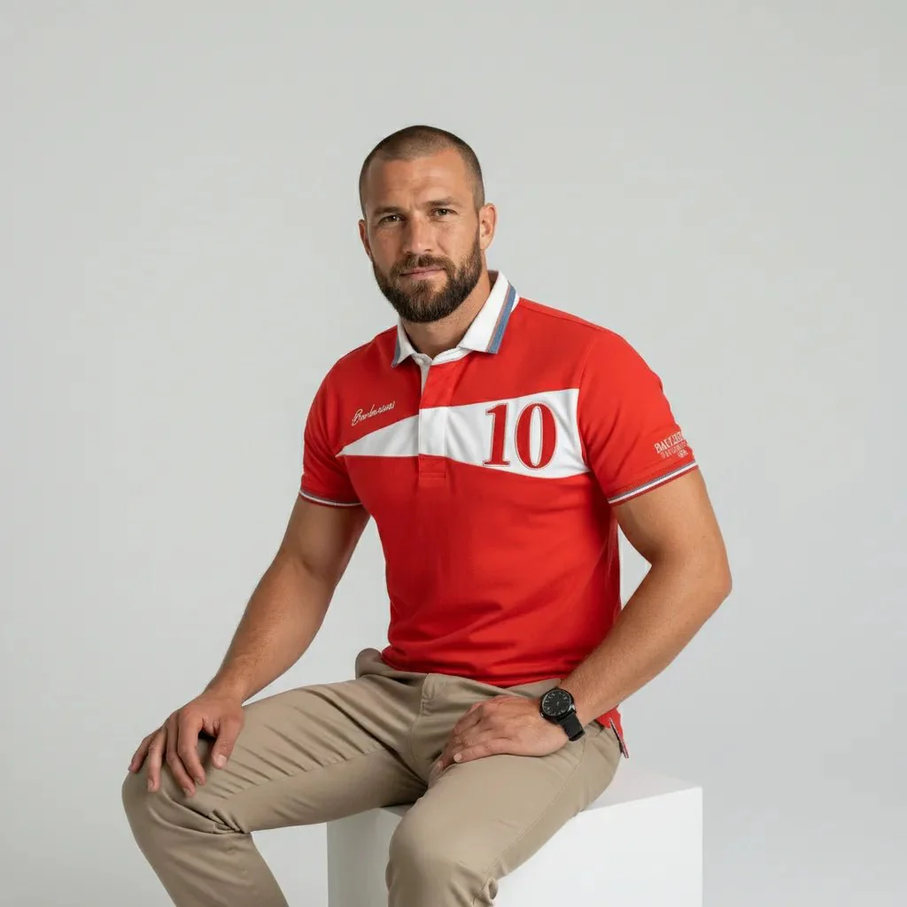 Polo rouge Barbarians n°10