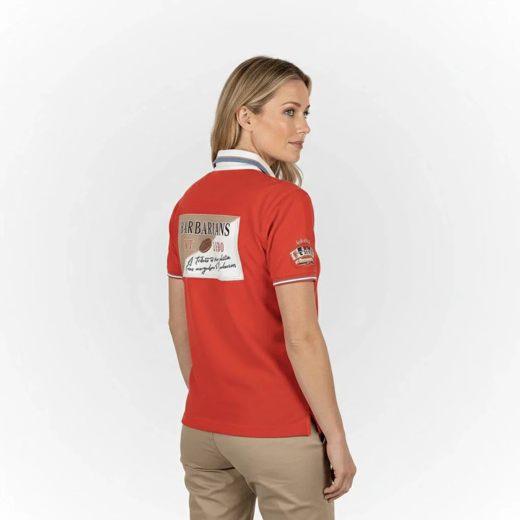 Polo rouge Barbarians n°10 (femme) - Image 3