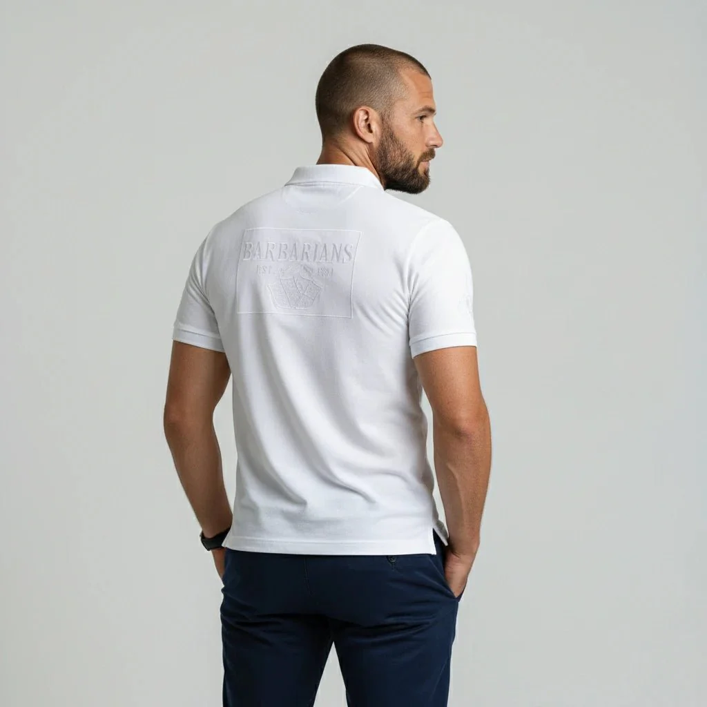 Polo scapulaire blanc Barbarians - Image 2