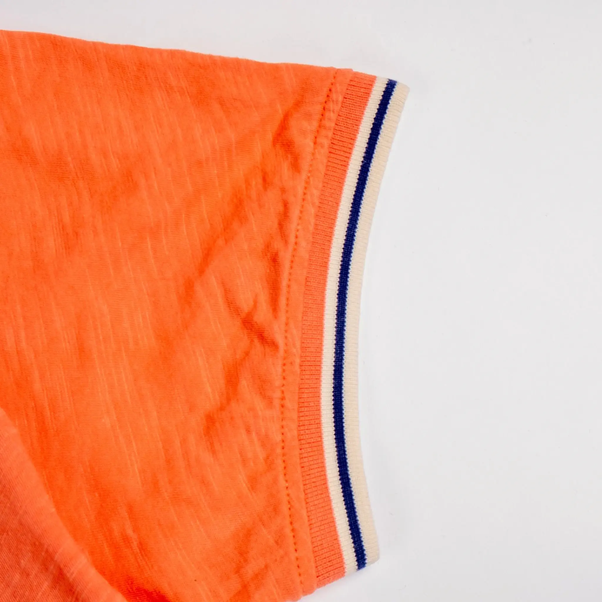 Polo slub orange col contrasté - Image 4