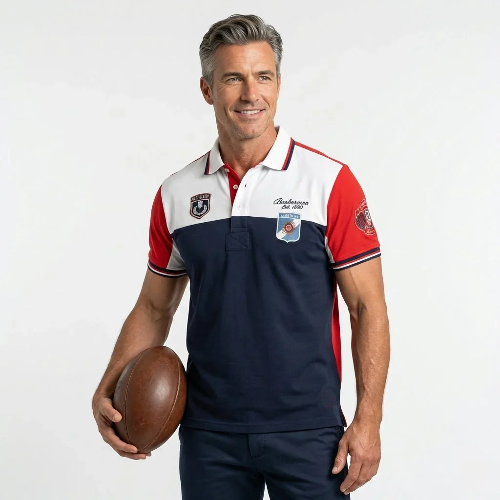 Polo tricolore multi-pays Barbarians
