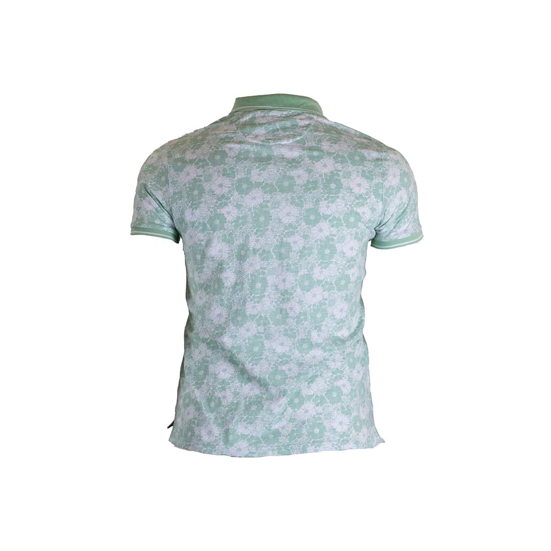 Polo vert amande imprimé fleuri - Image 6