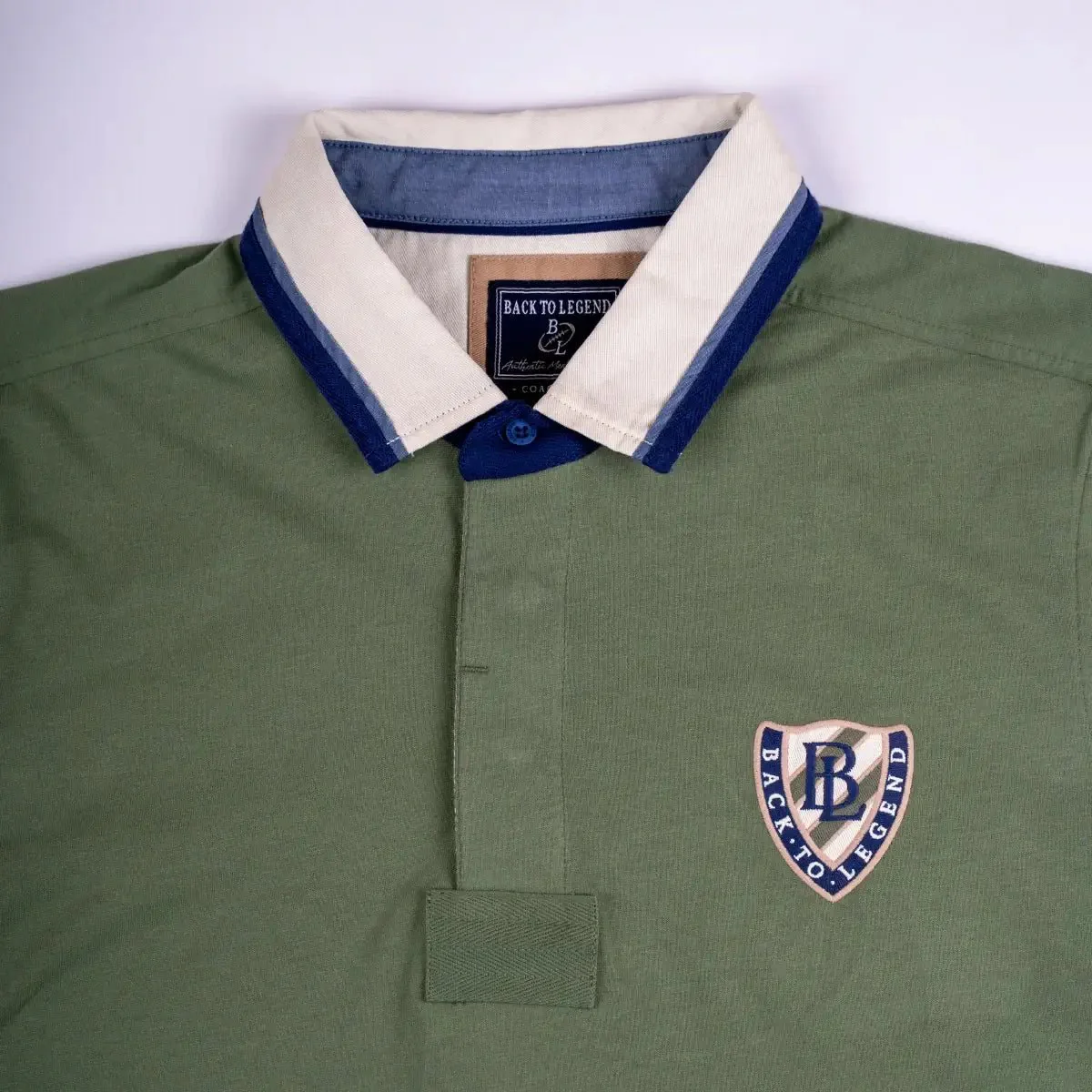 Polo vert jersey peau de pêche - Image 3