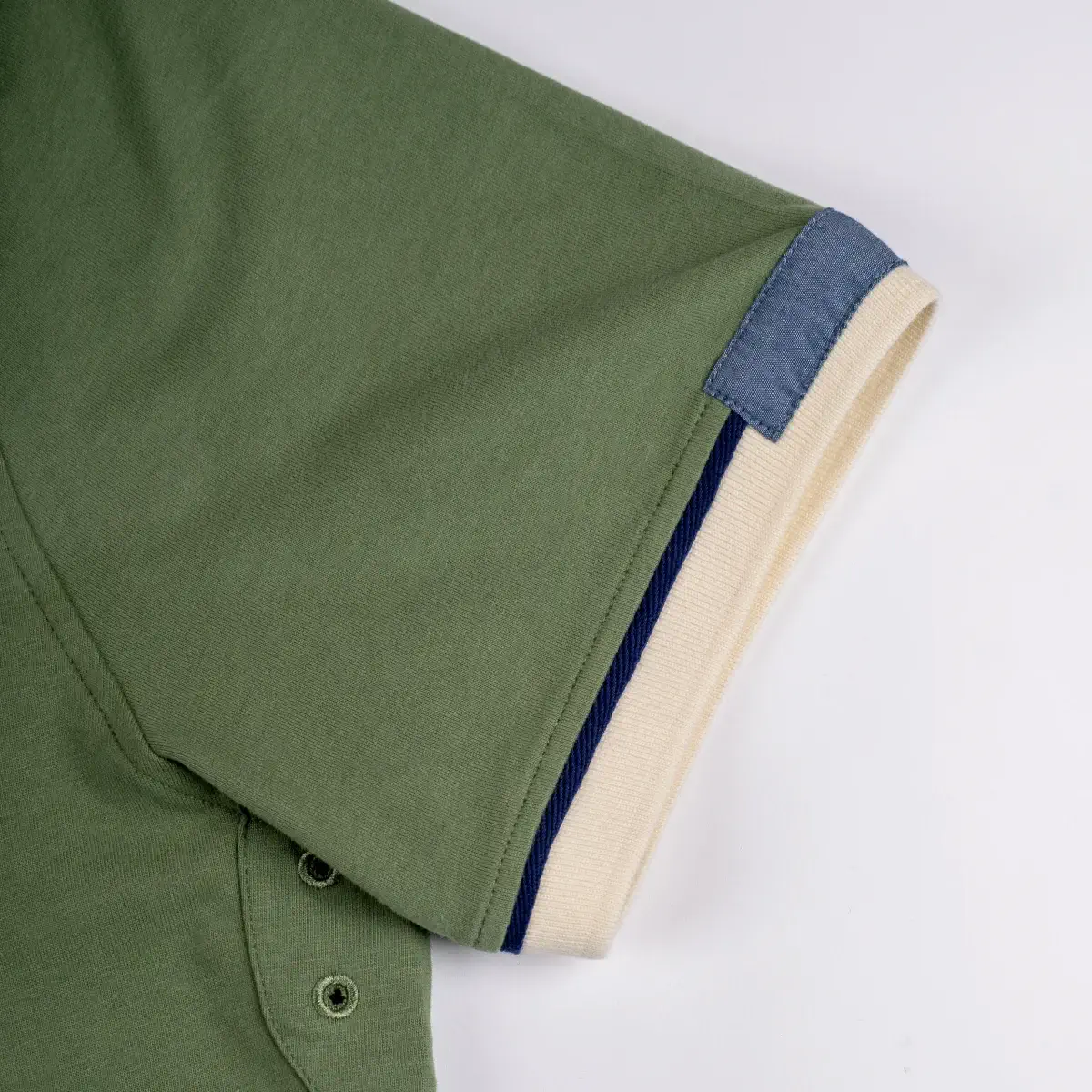 Polo vert jersey peau de pêche - Image 4