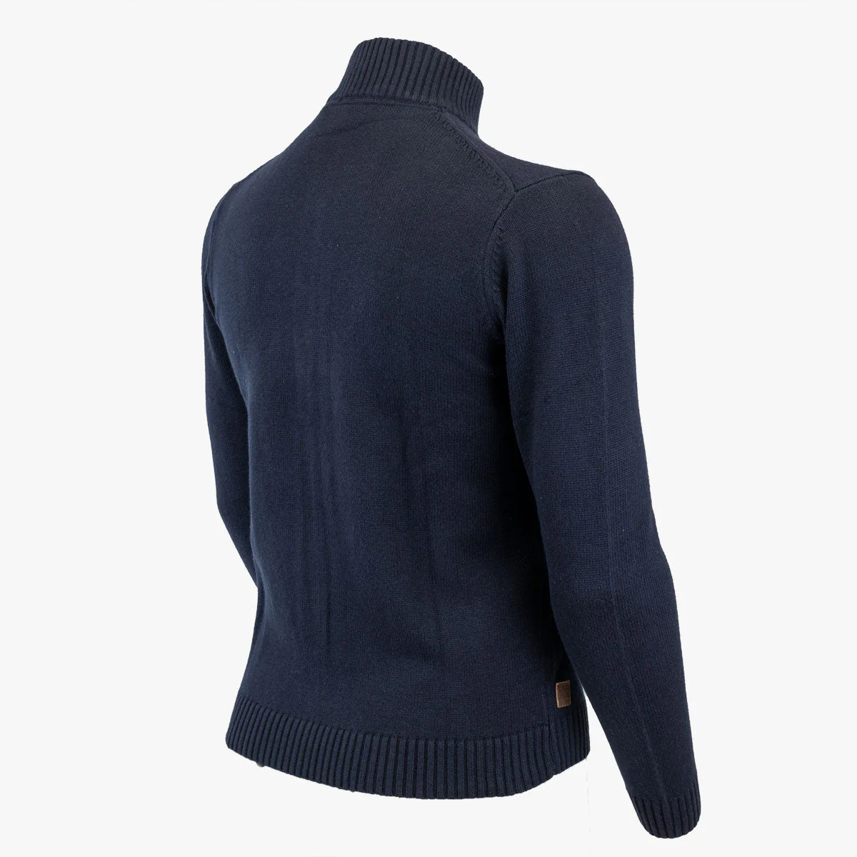Pull bleu marine full-zip col montant - Image 2