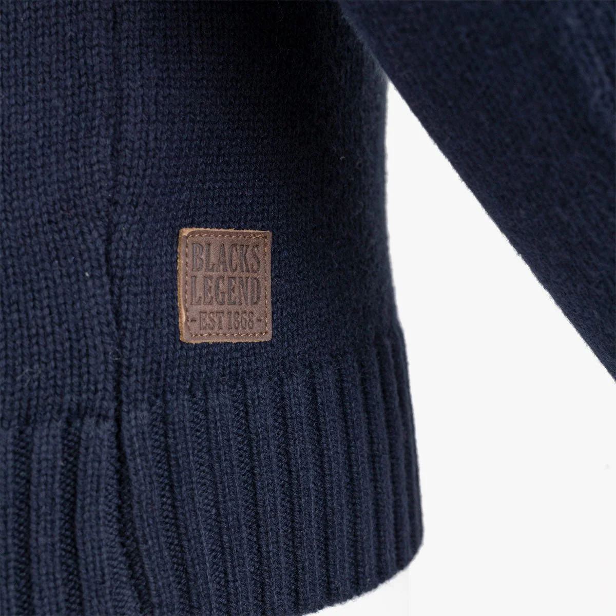 Pull bleu marine full-zip col montant - Image 4