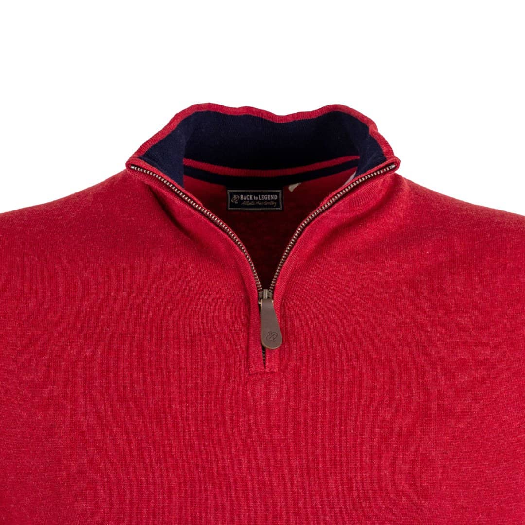 Pull col camionneur rouge cranberry - Image 5