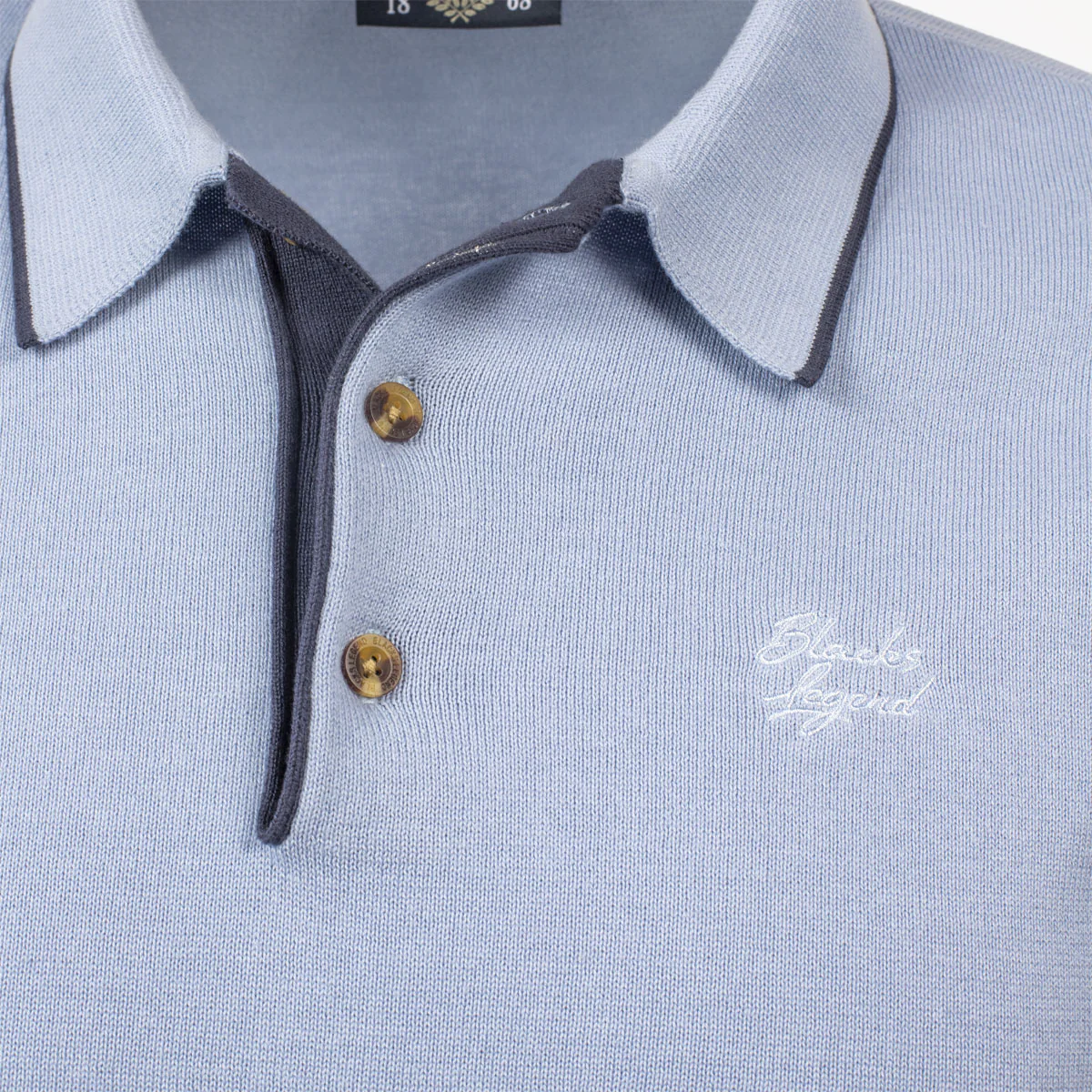 Pull bleu col polo - Image 3