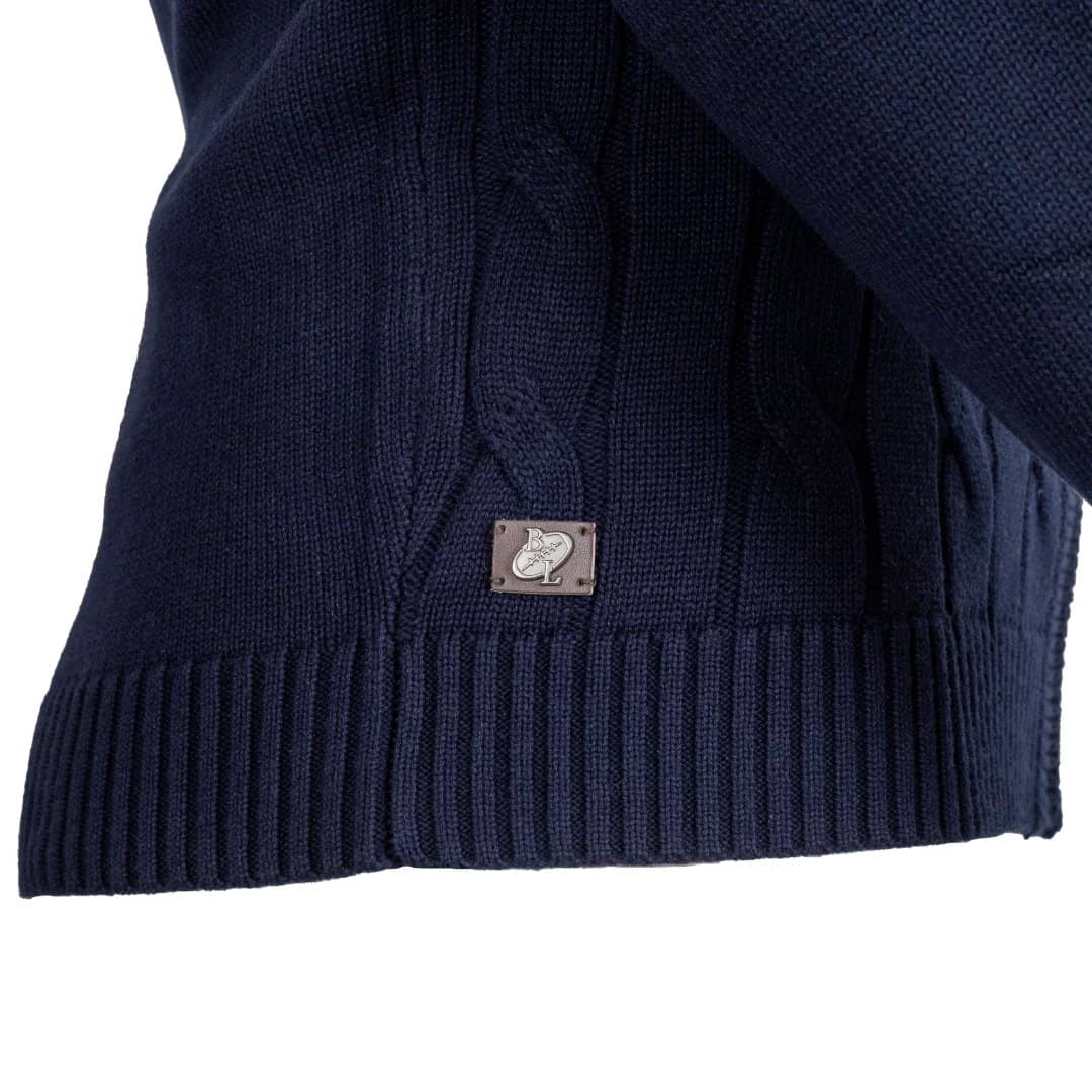 Pull full zip torsadé bleu marine - Image 4